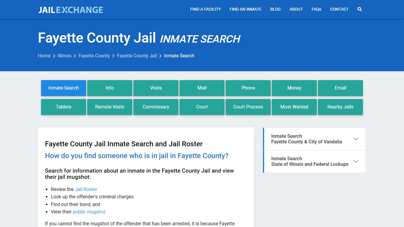Inmate Search: Roster & Mugshots - Fayette County Jail, IL - Jail Exchange